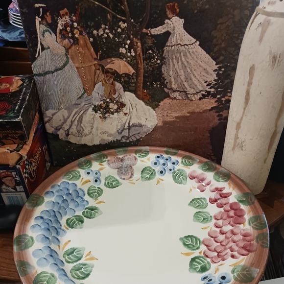Modigliani Handpainted Italian Harvest Ceramic Serving Platter 16",Nice🍾🧀 - Picture 8 of 13